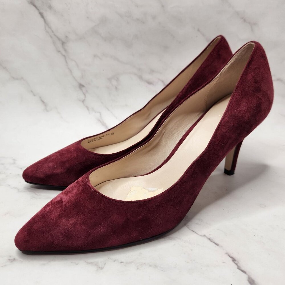 Cole Haan Grand OS Signature Maroon Velvet Stiletto Heels Pumps Women's 10